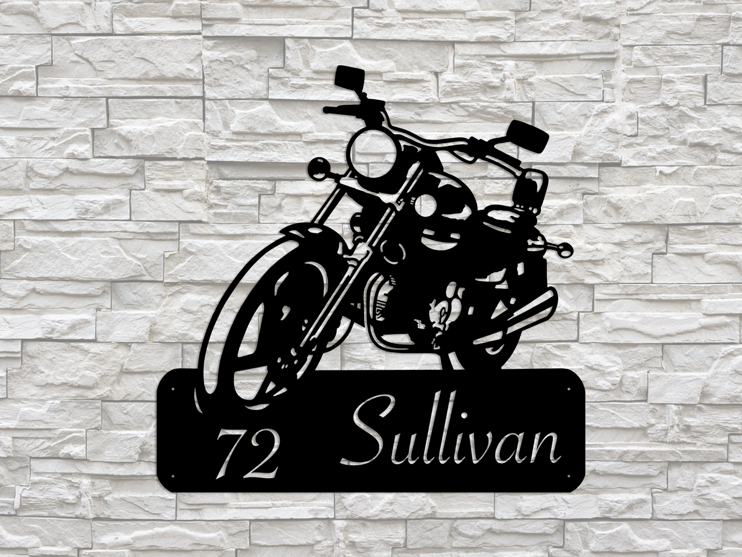 Classic Motorcycle Family Name Sign