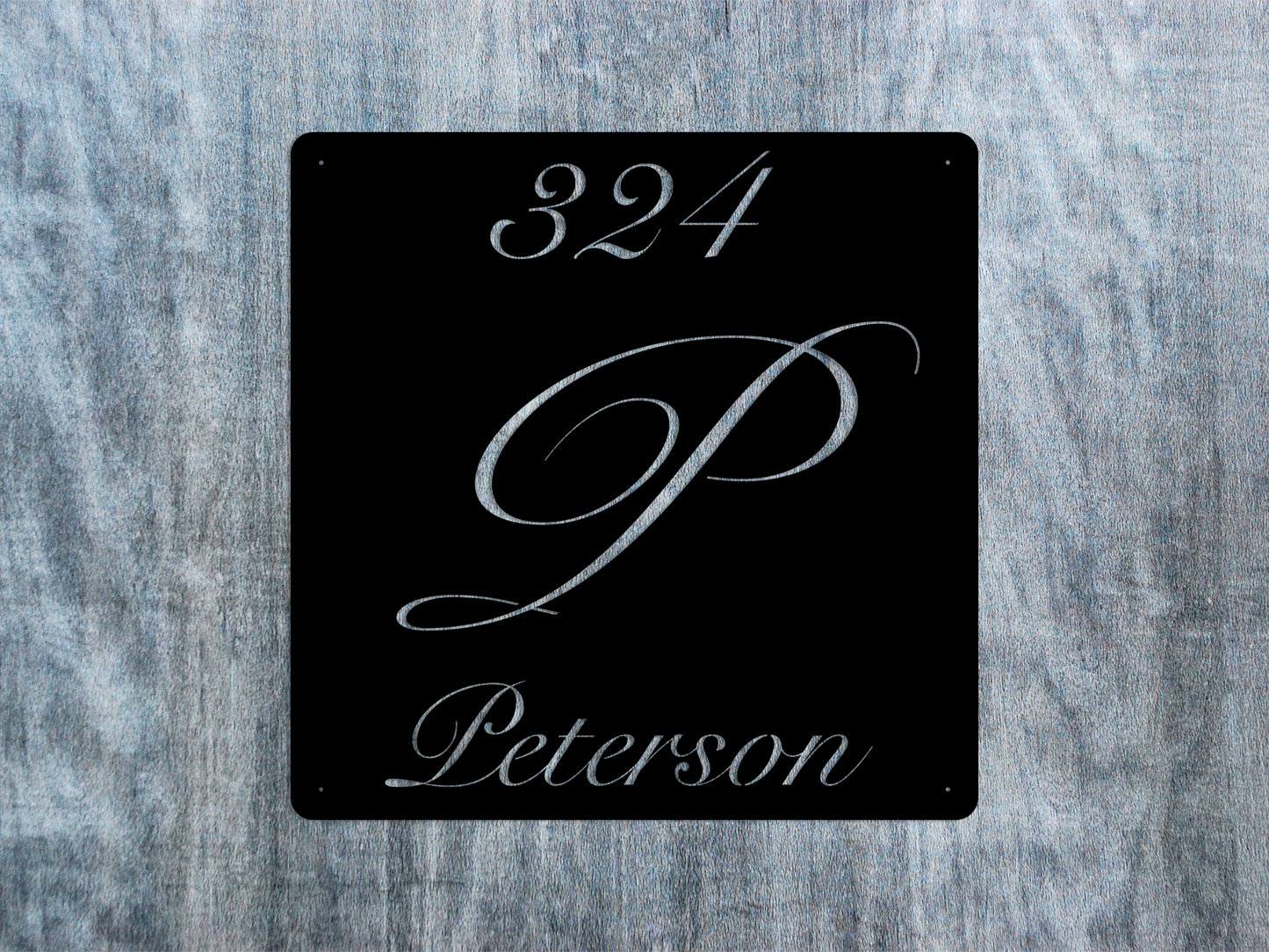 Elegant Letter P Family Name Sign