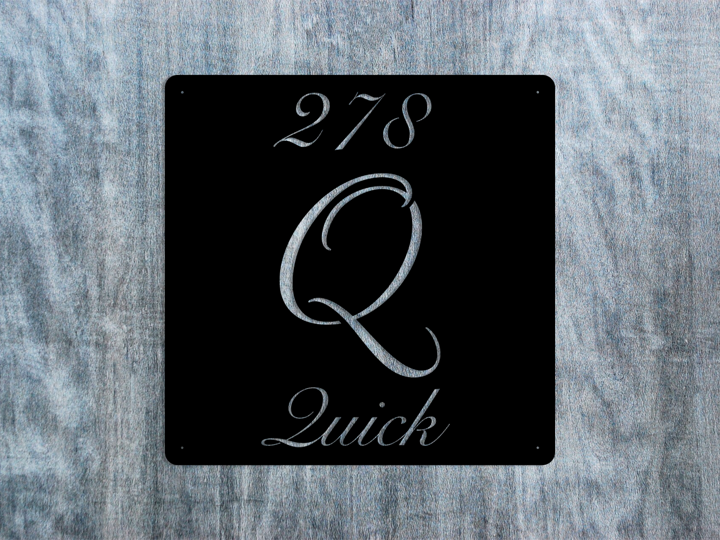 Elegant Letter Q Family Name Sign