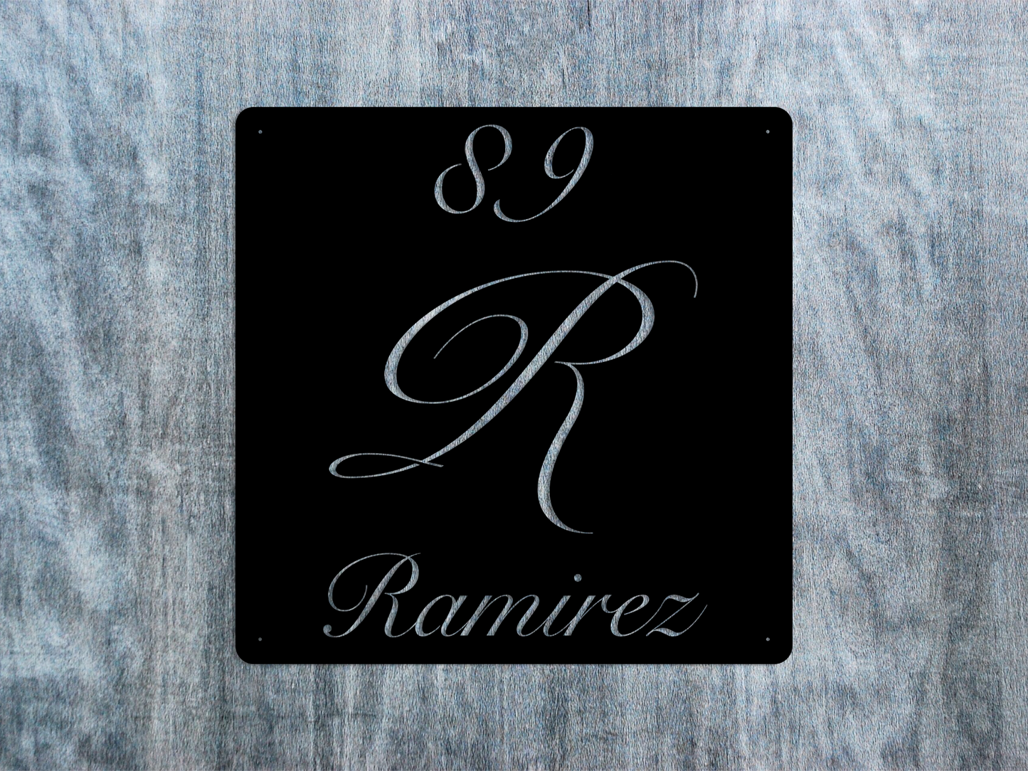 Elegant Letter R Family Name Sign