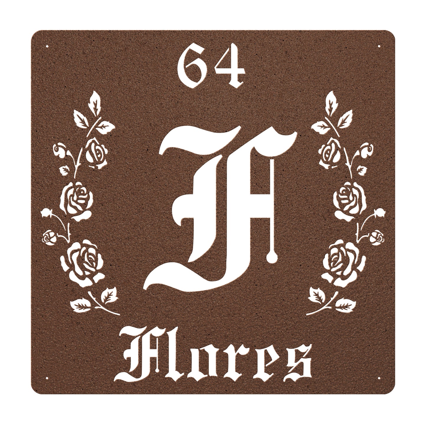 Retro-Gothic Letter F Family Name Sign