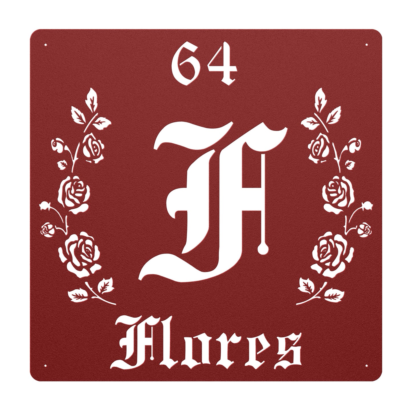 Retro-Gothic Letter F Family Name Sign