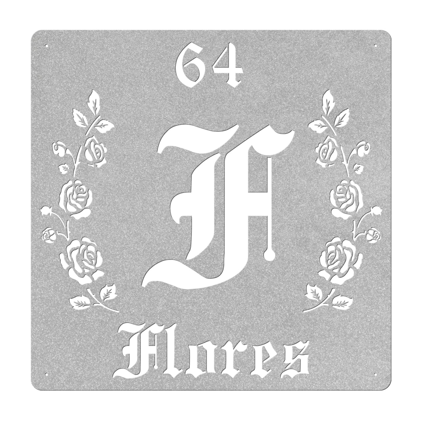 Retro-Gothic Letter F Family Name Sign