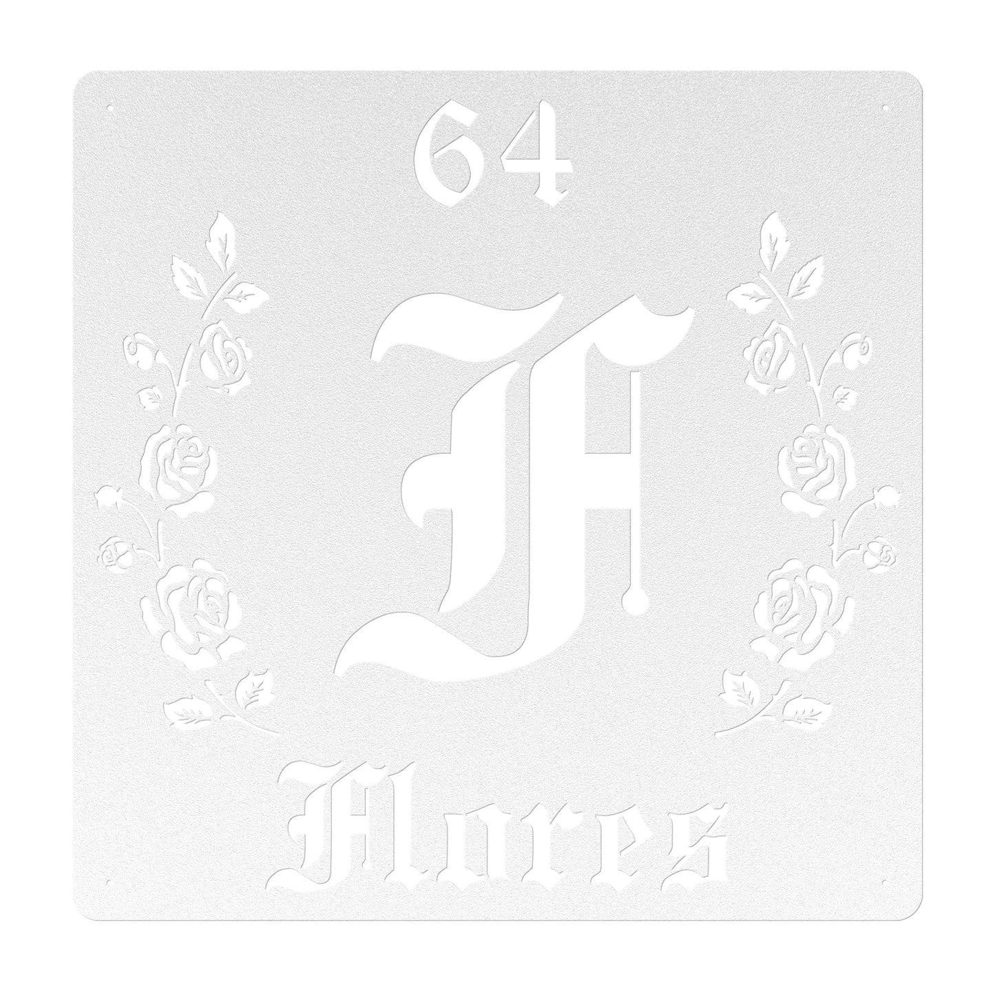 Retro-Gothic Letter F Family Name Sign