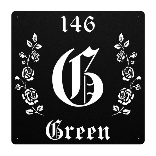 Retro-Gothic Letter G Family Name Sign