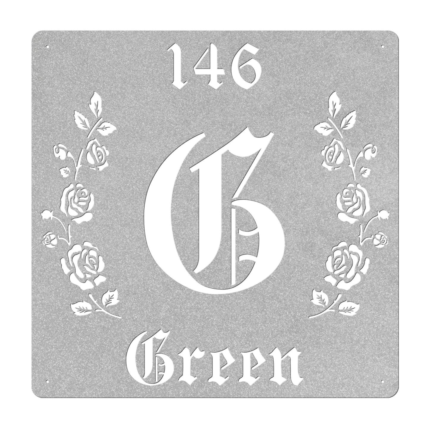 Retro-Gothic Letter G Family Name Sign