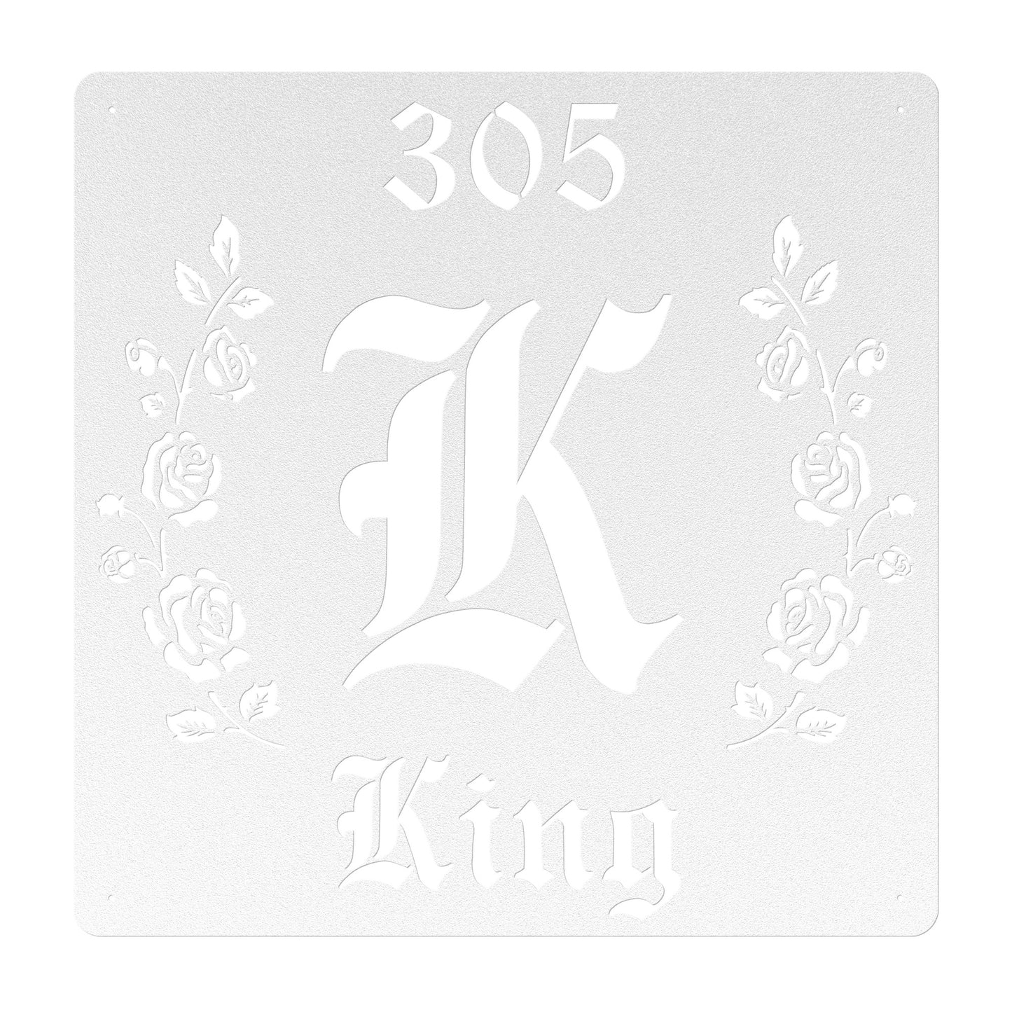 Retro-Gothic Letter K Family Name Sign