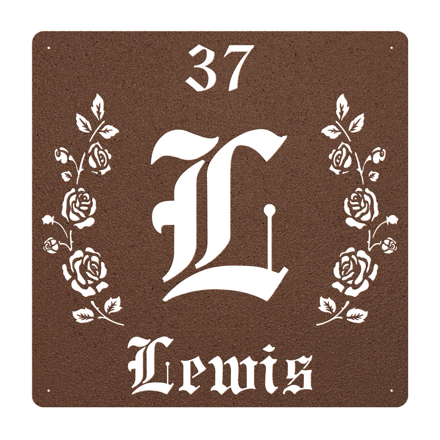 Retro-Gothic Letter L Family Name Sign