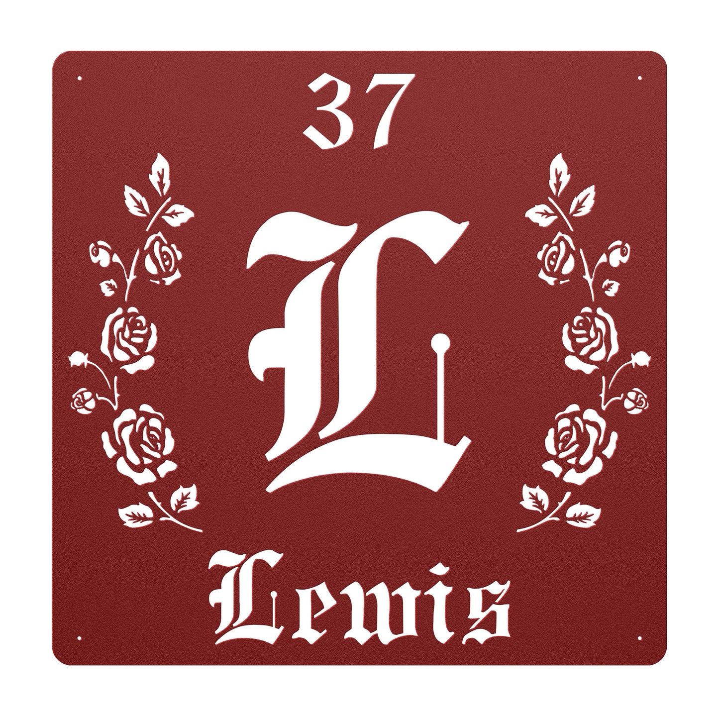 Retro-Gothic Letter L Family Name Sign