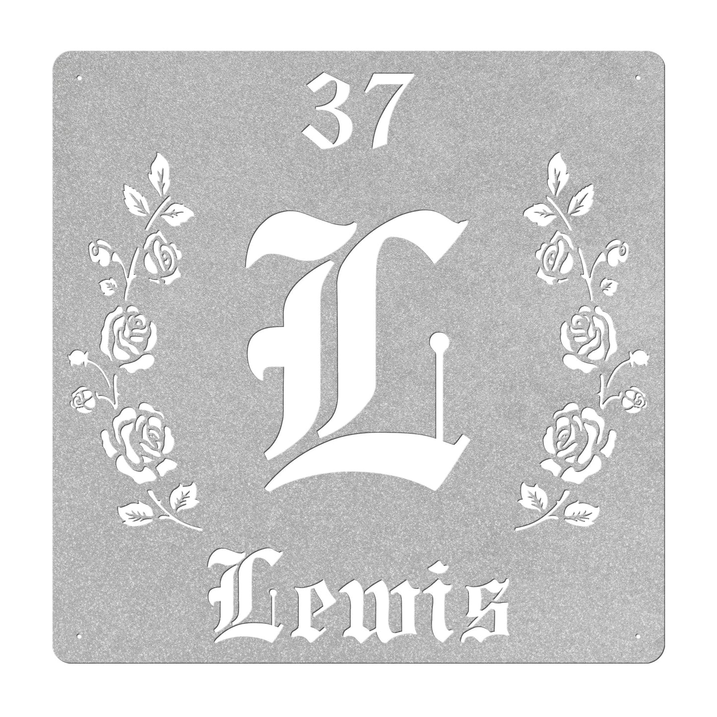 Retro-Gothic Letter L Family Name Sign