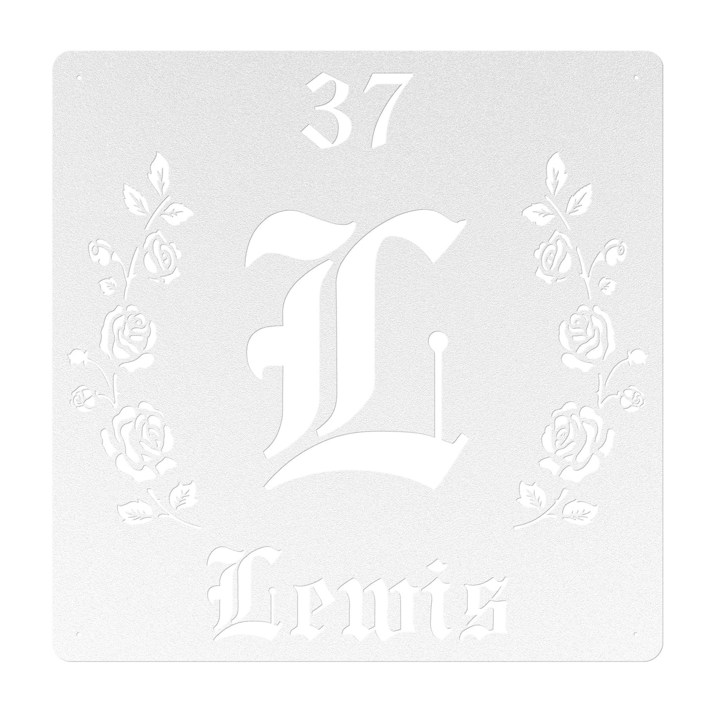 Retro-Gothic Letter L Family Name Sign