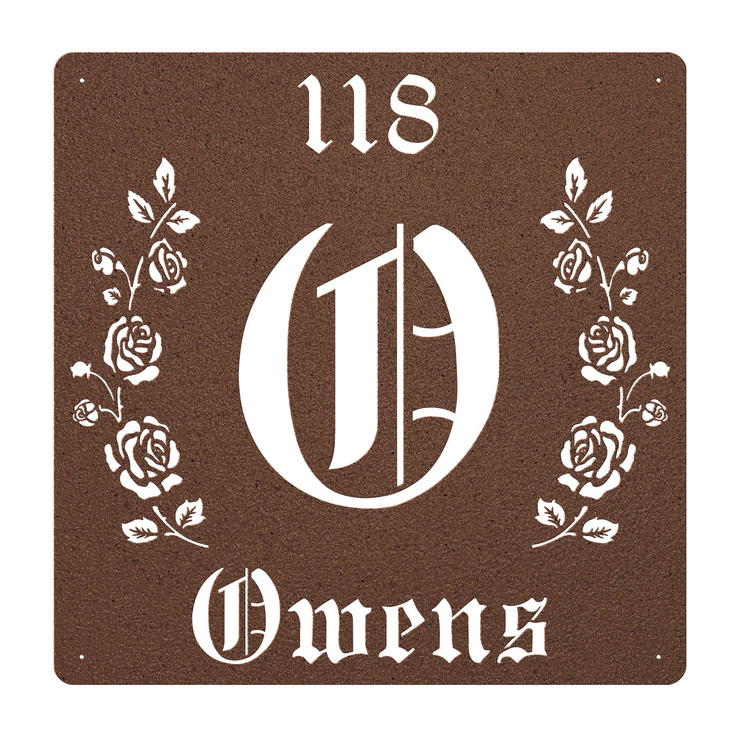 Retro-Gothic Letter O Family Name Sign