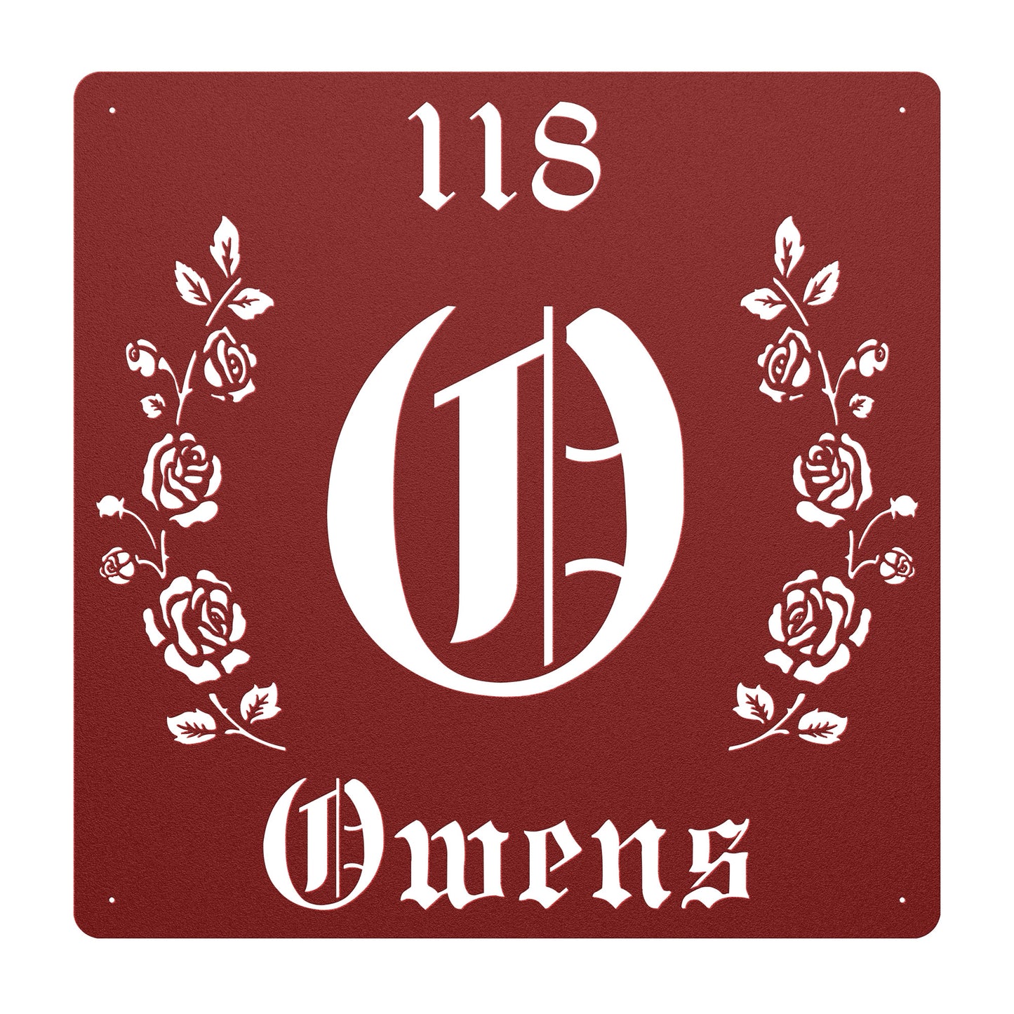 Retro-Gothic Letter O Family Name Sign