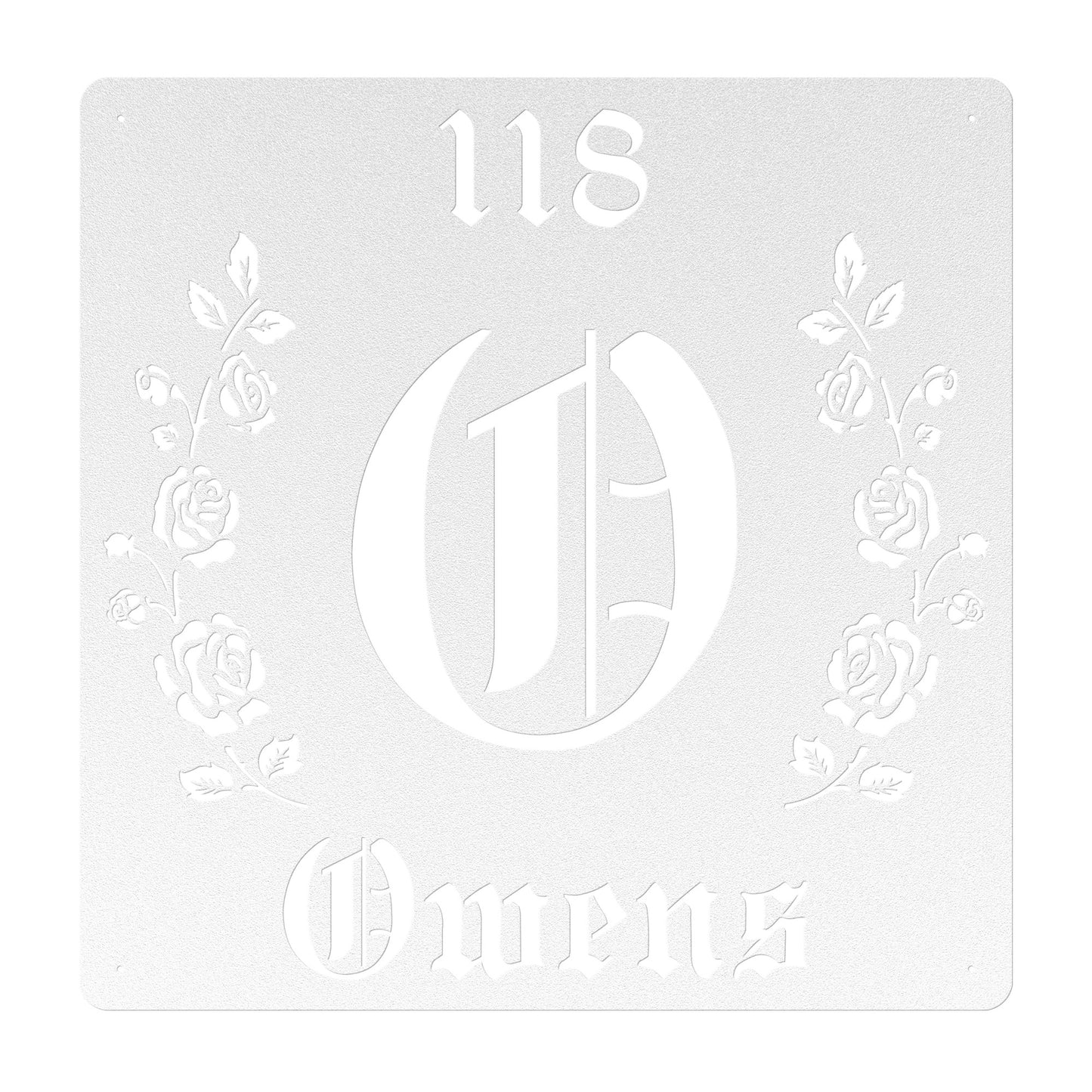 Retro-Gothic Letter O Family Name Sign