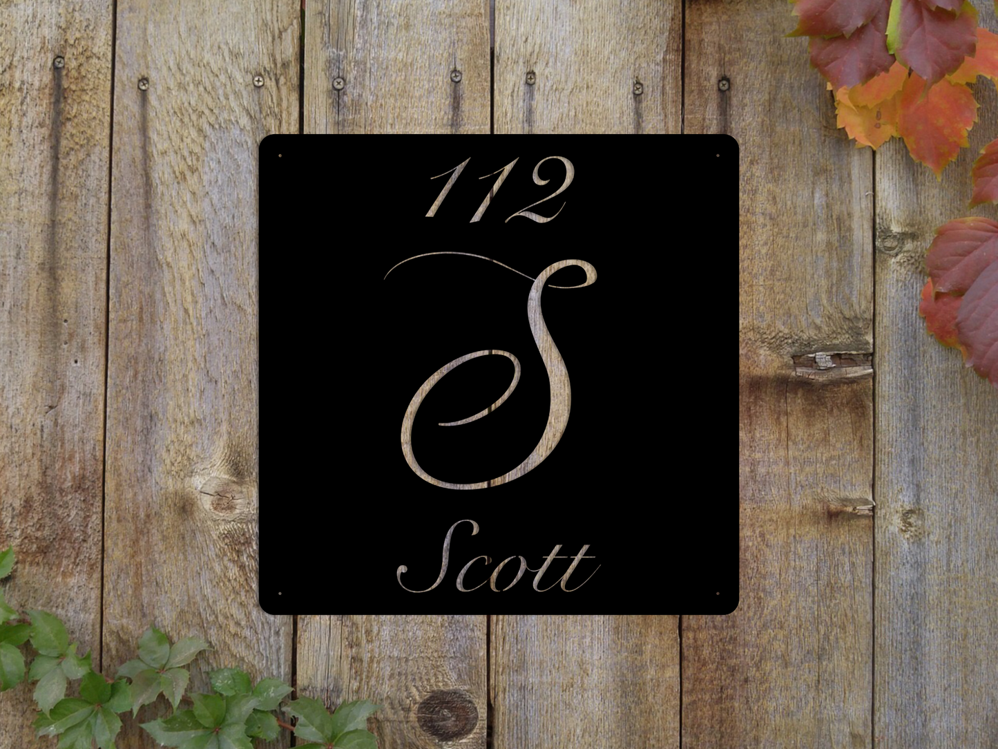 Elegant Letter S Family Name Sign