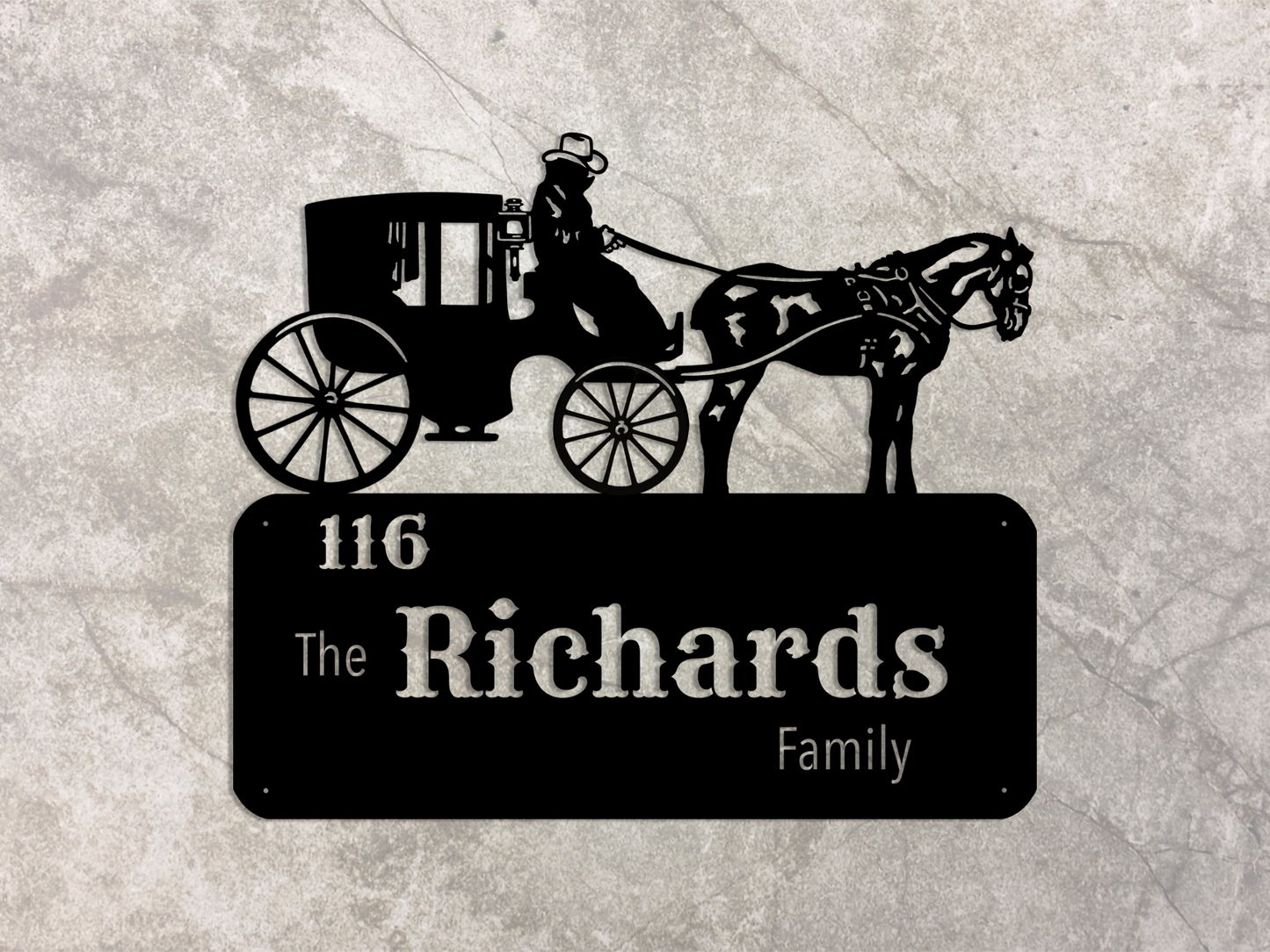 Stagecoach Family Name Sign