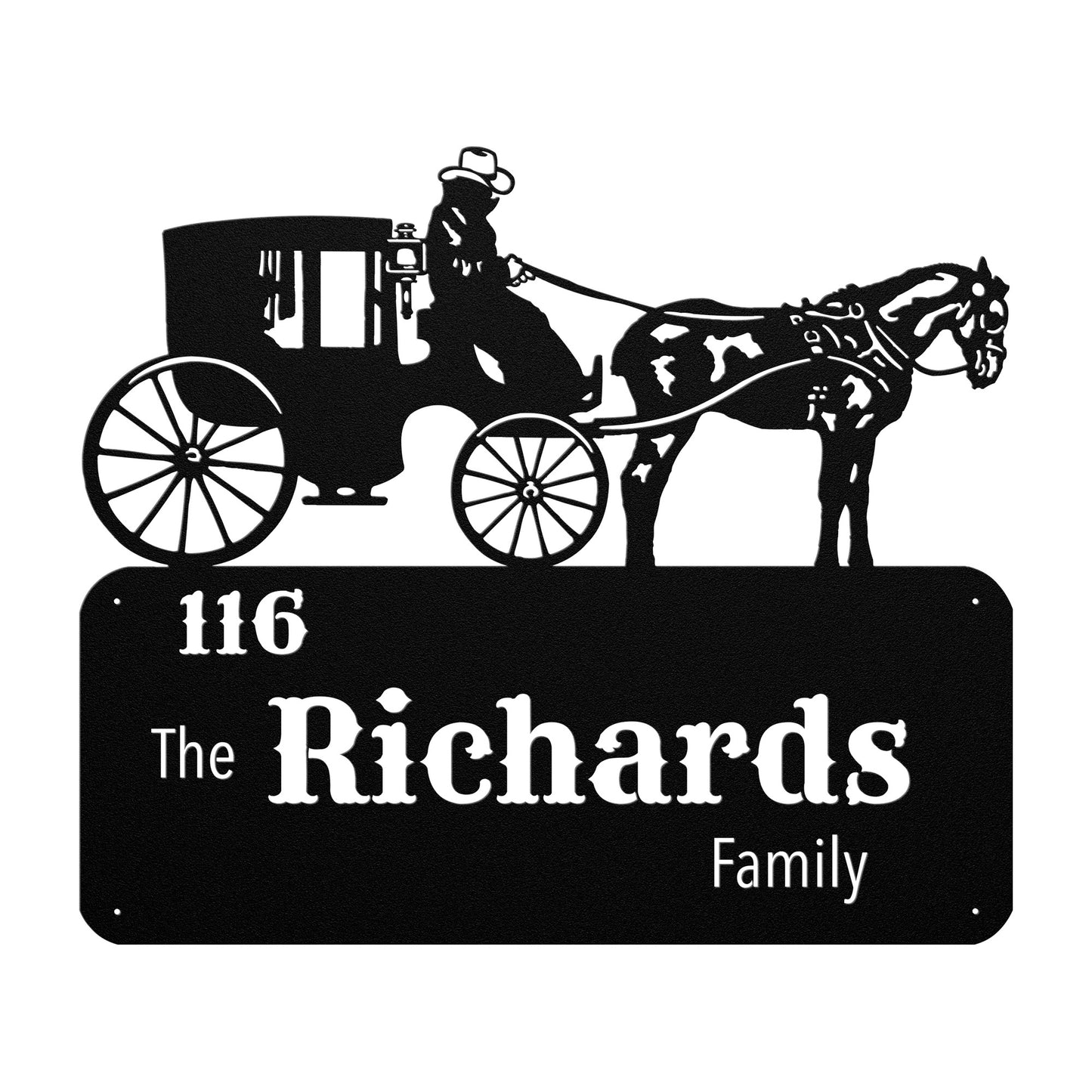 Stagecoach Family Name Sign