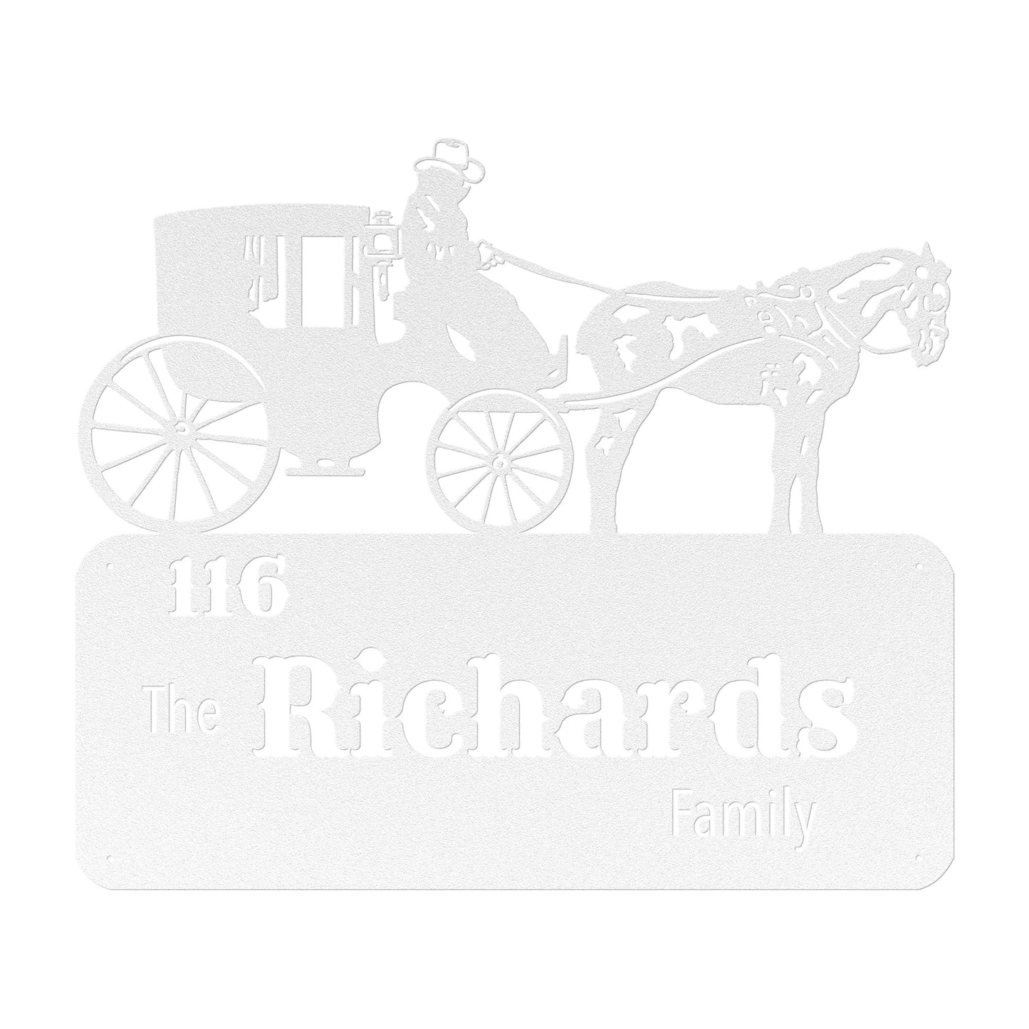 Stagecoach Family Name Sign