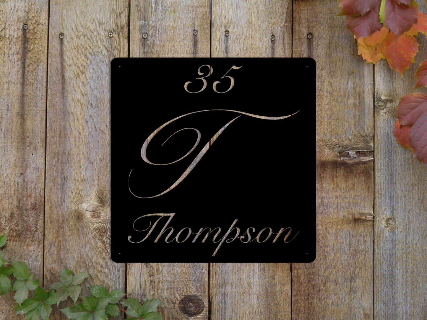 Elegant Letter T Family Name Sign