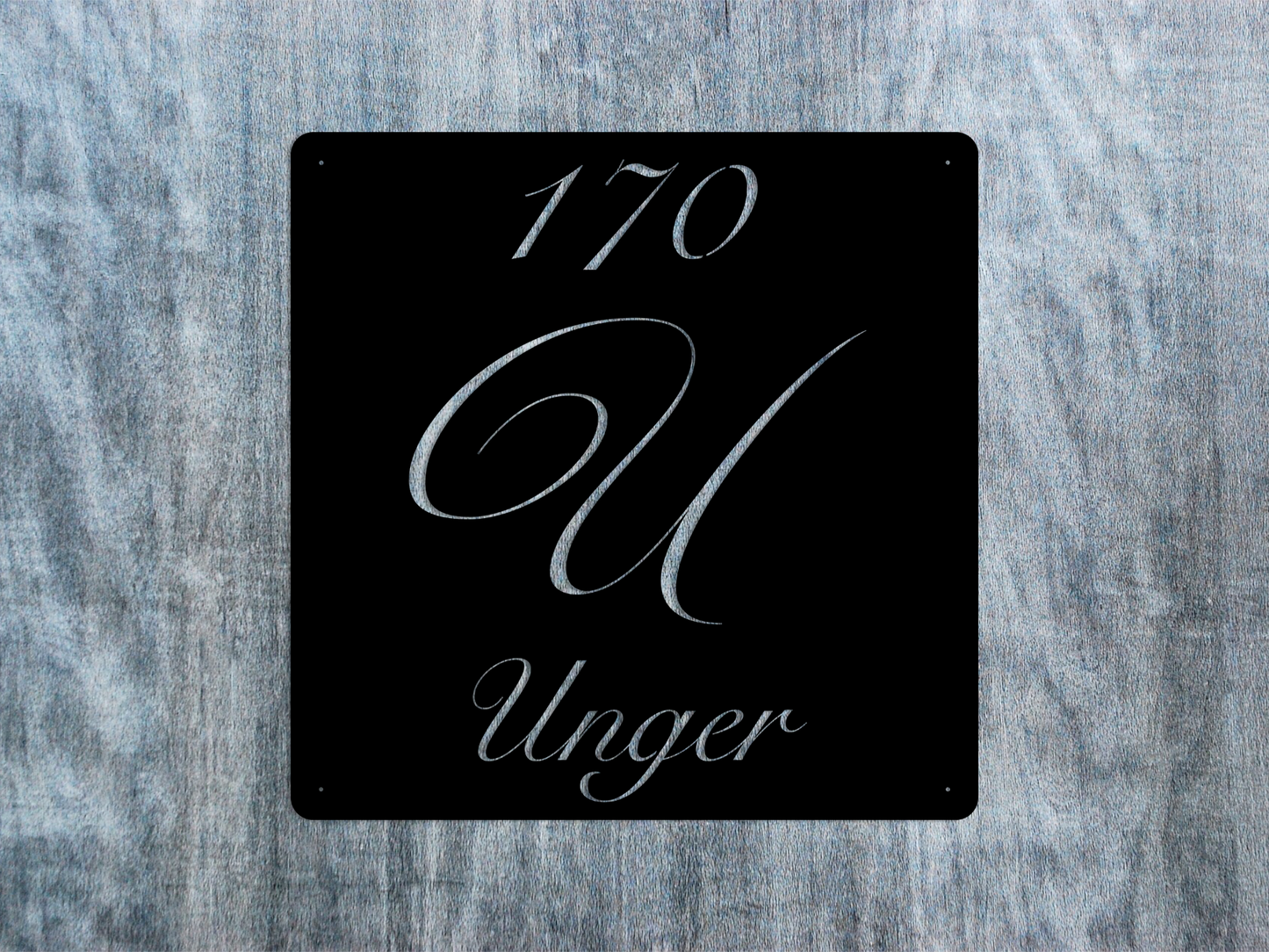 Elegant Letter U Family Name Sign