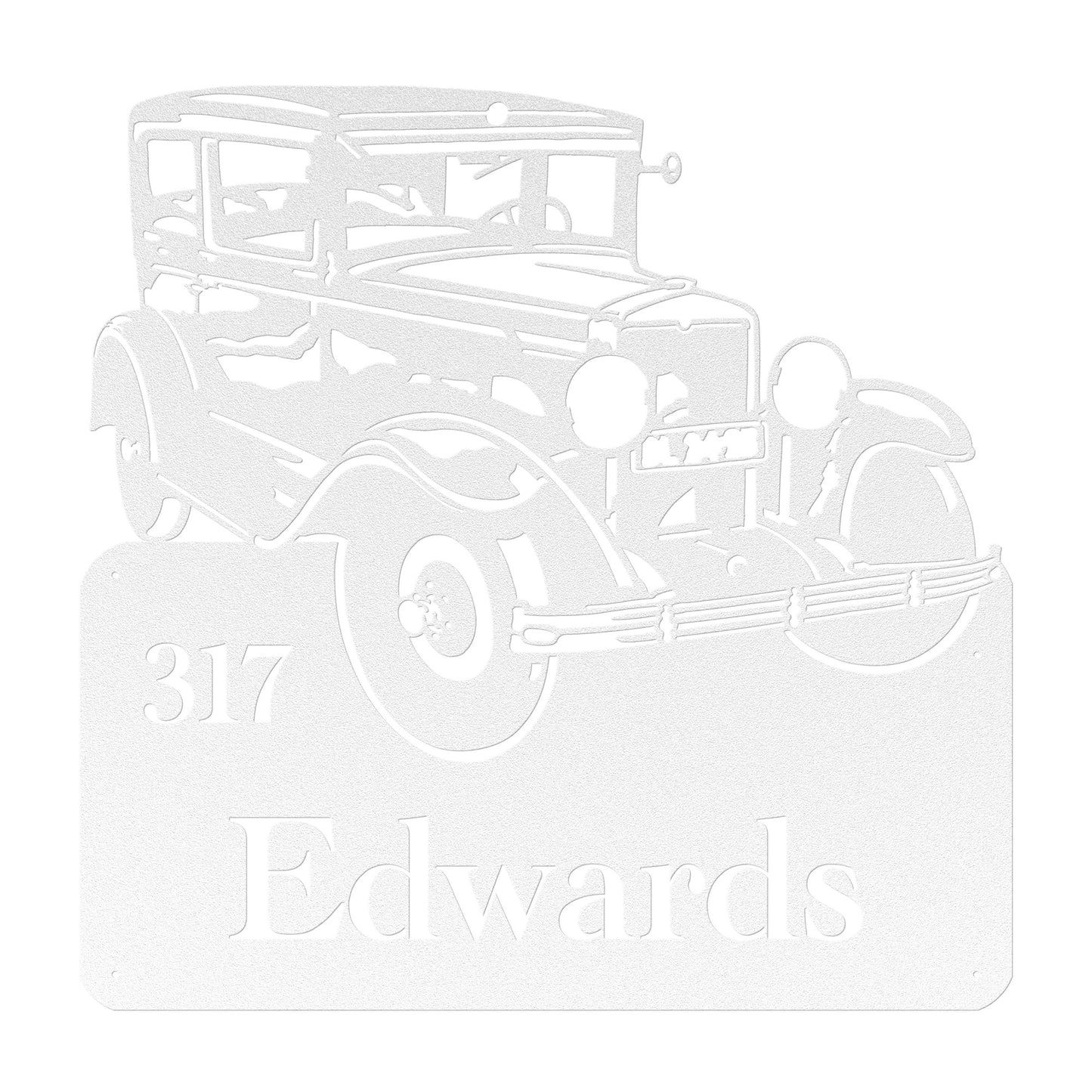 Vintage Car Family Name Sign