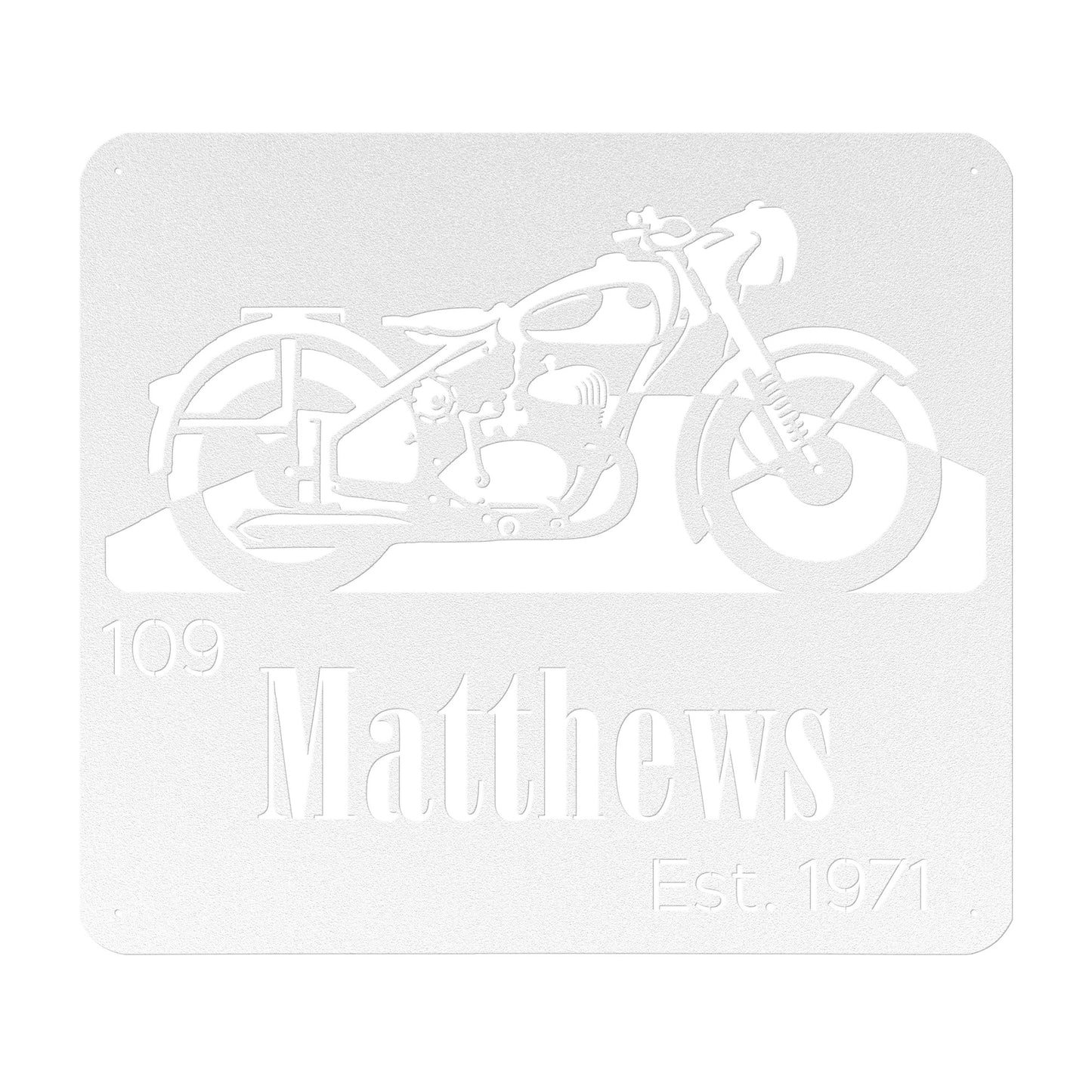 Vintage Motorcycle Family Name Sign