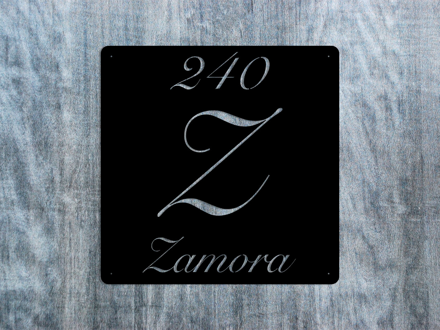 Elegant Letter Z Family Name Sign